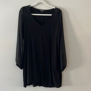 Black dress, sheer sleeves